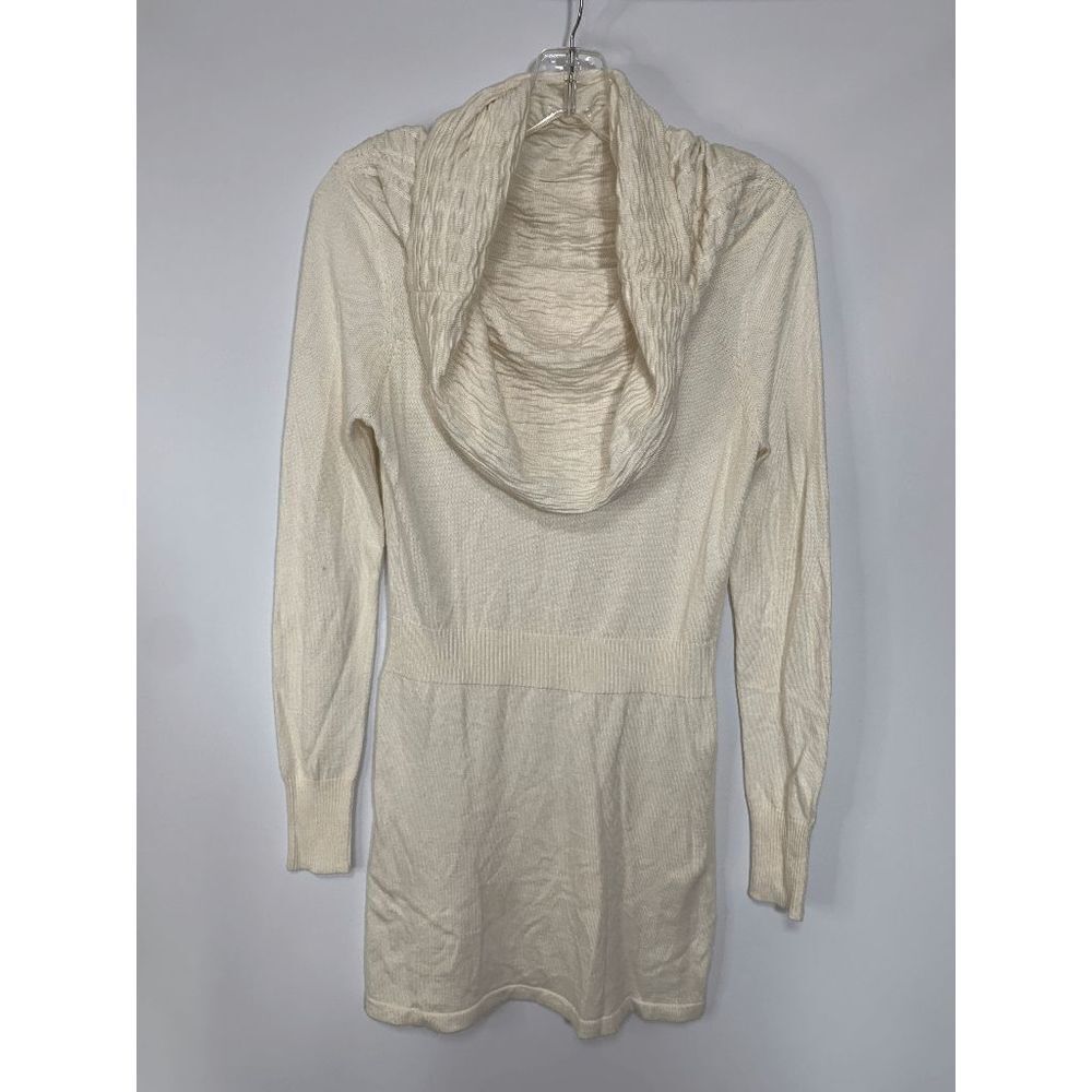 Caché Womens Sweater Long Cowl Neck Ivory Medium